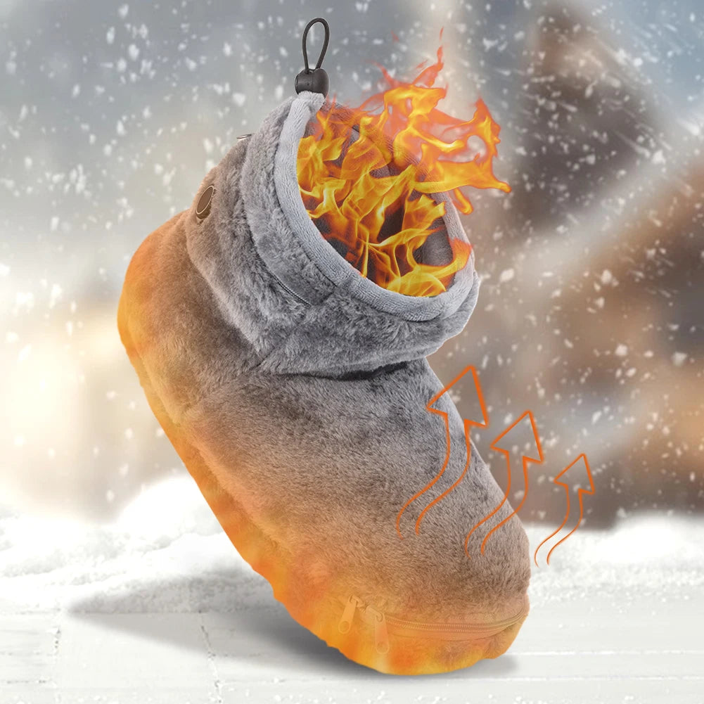 USB Heater Foot Shoes Winter Warm Snow Boots Comfortable Plush Warm Electric Slippers Foot Warmer Shoes for Men Women