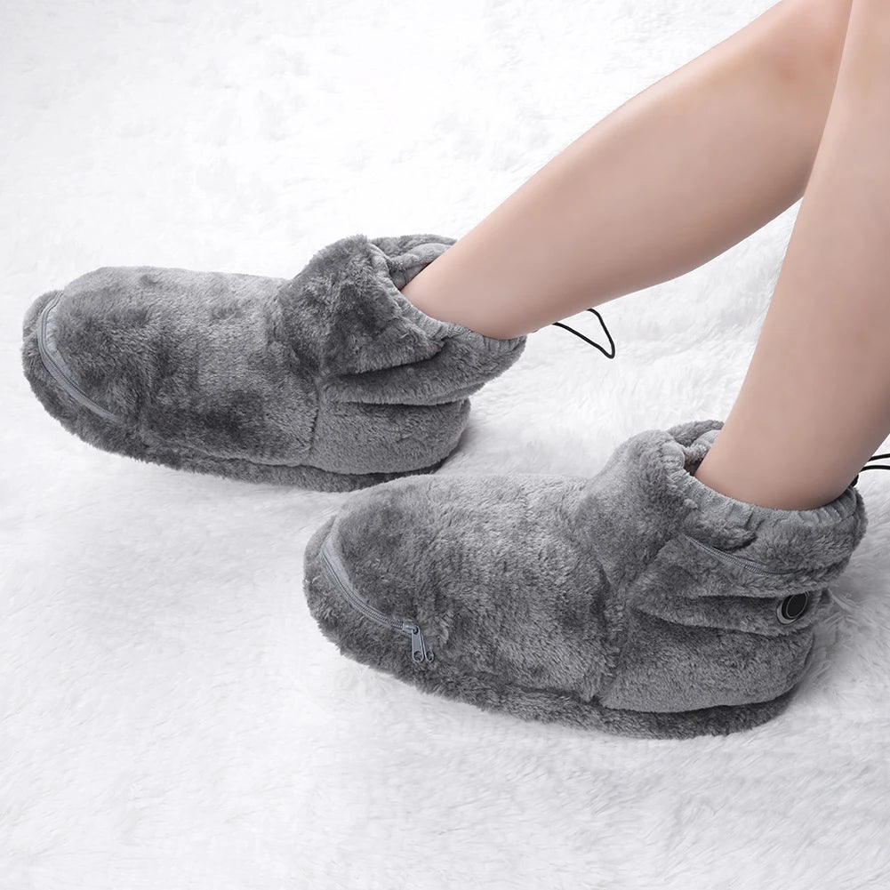 USB Heater Foot Shoes Winter Warm Snow Boots Comfortable Plush Warm Electric Slippers Foot Warmer Shoes for Men Women