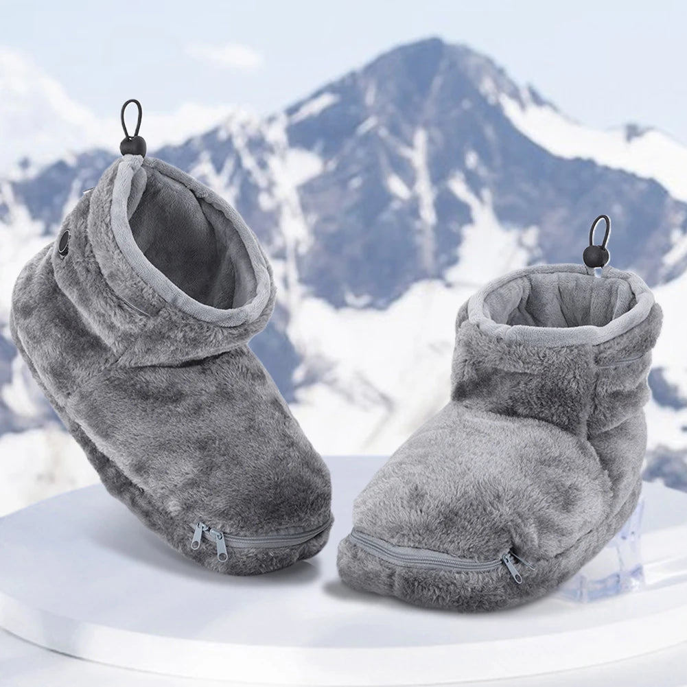 USB Heater Foot Shoes Winter Warm Snow Boots Comfortable Plush Warm Electric Slippers Foot Warmer Shoes for Men Women