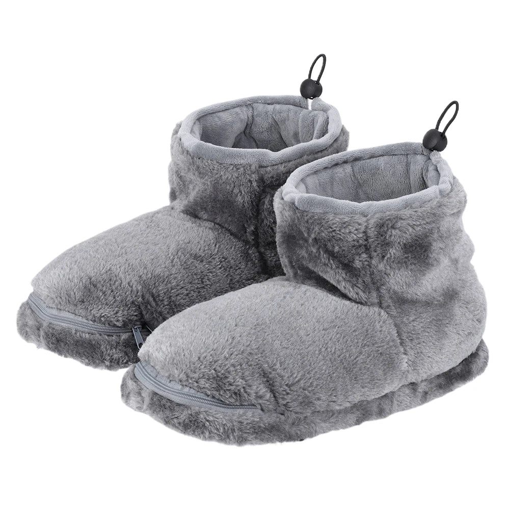 USB Heater Foot Shoes Winter Warm Snow Boots Comfortable Plush Warm Electric Slippers Foot Warmer Shoes for Men Women