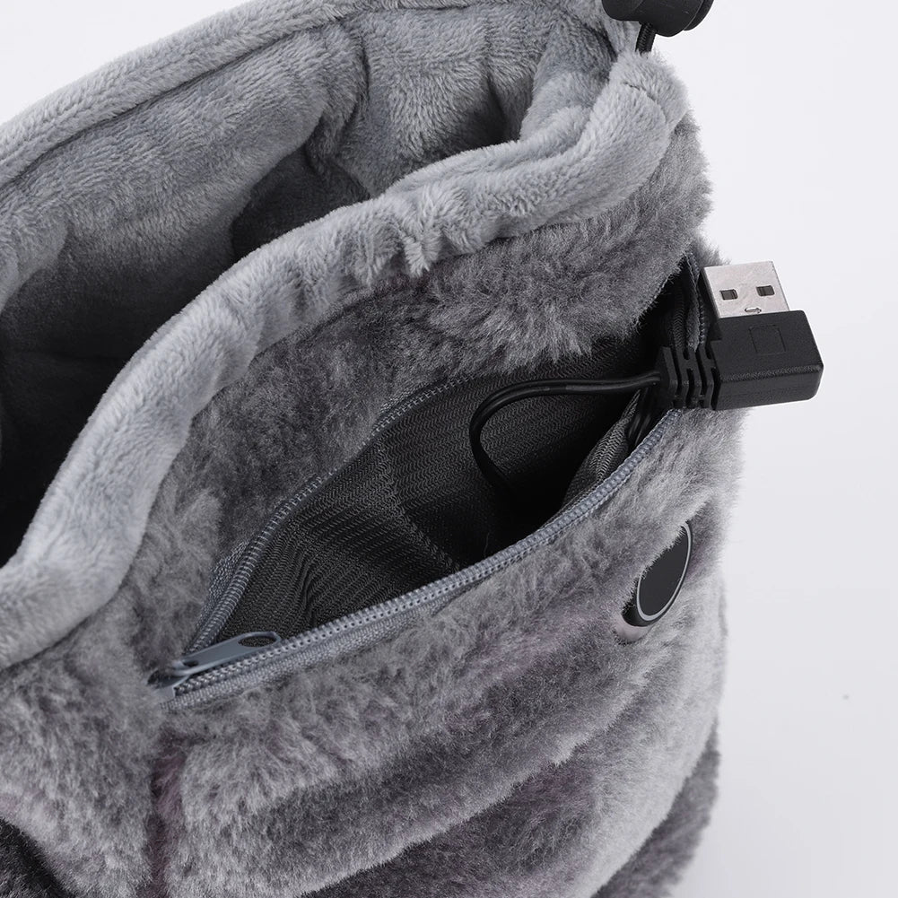 USB Heater Foot Shoes Winter Warm Snow Boots Comfortable Plush Warm Electric Slippers Foot Warmer Shoes for Men Women