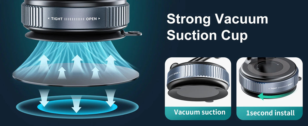 Vacuum Suction Magnetic Phone Holder for Magsafe 360° Adjustable Car Phone Mount & Retractable Vacuum Cell Phone Holders Phones