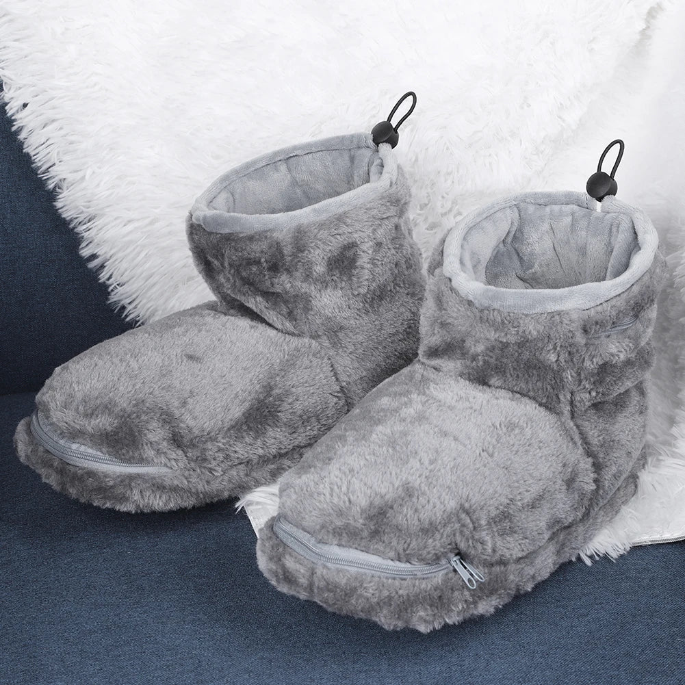 USB Heater Foot Shoes Winter Warm Snow Boots Comfortable Plush Warm Electric Slippers Foot Warmer Shoes for Men Women