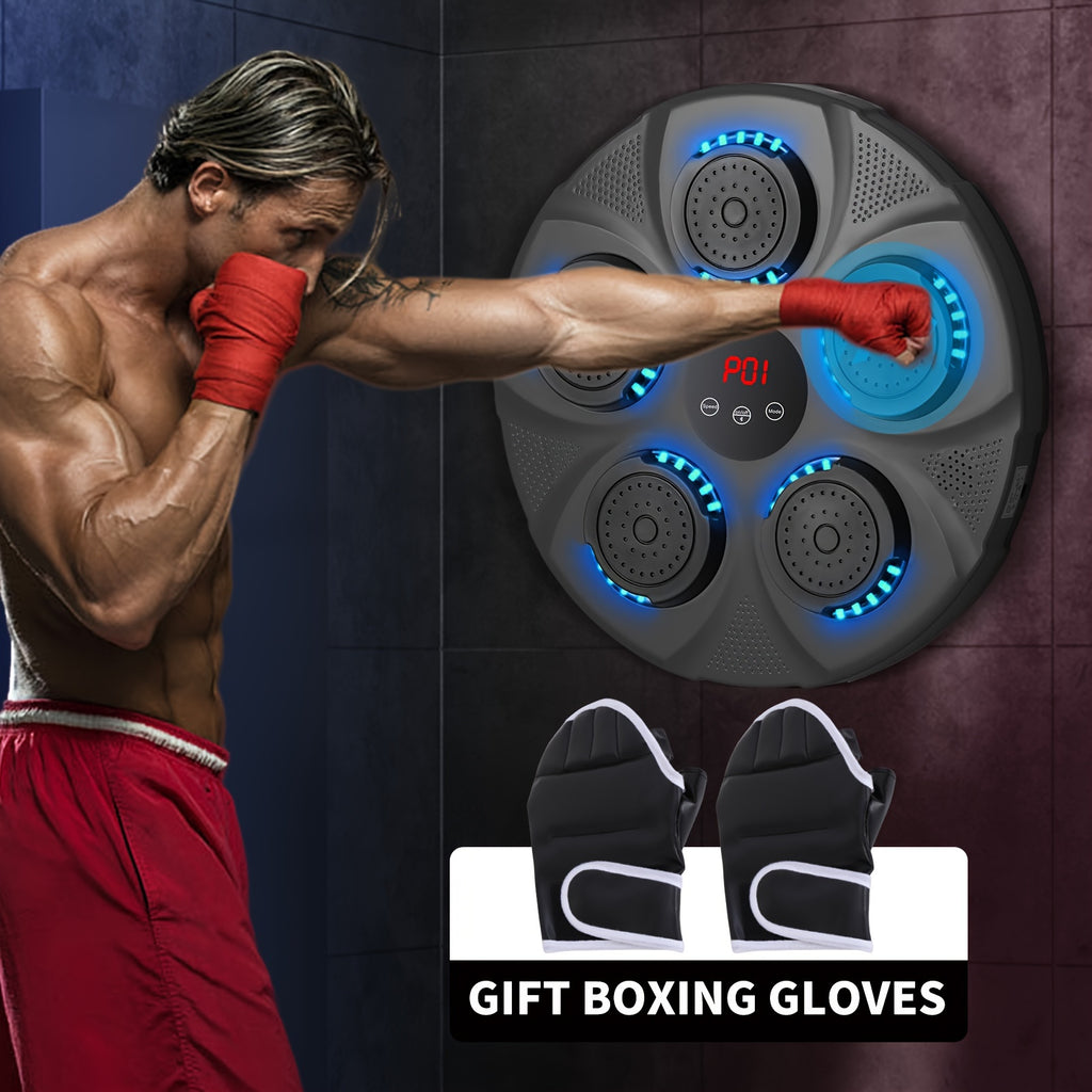 Electronic Music Boxing Machine, Boxing Training Punching Equipment, Wall Mounted Boxing Machine, Smart Boxing Target Workout Machine - Black